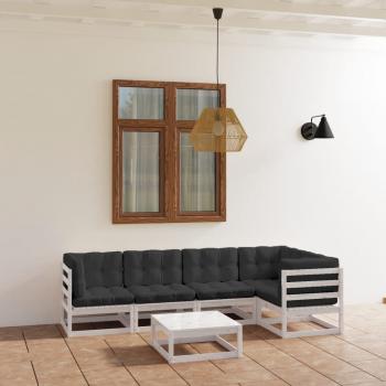 ARDEBO.de - 6-tlg. Garten-Lounge-Set mit Kissen Kiefer Massivholz