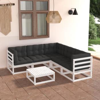 ARDEBO.de - 6-tlg. Garten-Lounge-Set mit Kissen Massivholz Kiefer