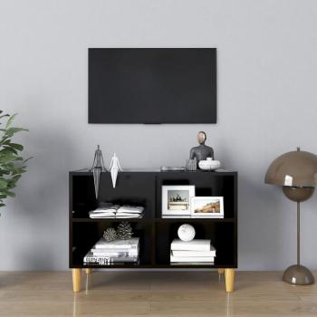 ARDEBO.de - TV-Schrank mit Massivholz-Beinen Schwarz 69,5x30x50 cm