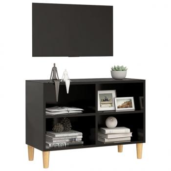 TV-Schrank mit Massivholz-Beinen Schwarz 69,5x30x50 cm