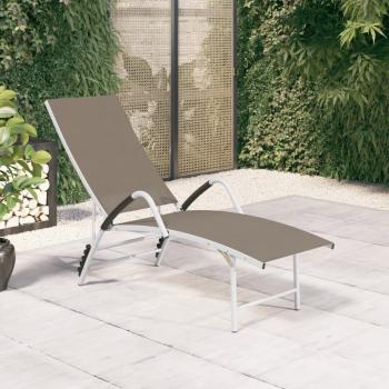 ARDEBO.de - Sonnenliege Textilene und Aluminium Taupe