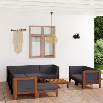 ARDEBO.de - 10-tlg. Garten-Lounge-Set mit Kissen Akazie Massivholz