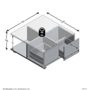 FMD Mobiler Couchtisch Artisan-Eiche