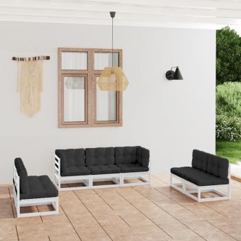 ARDEBO.de - 7-tlg. Garten-Lounge-Set mit Kissen Kiefer Massivholz