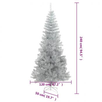 Künstlicher Weihnachtsbaum mit Ständer Silber 240 cm PET