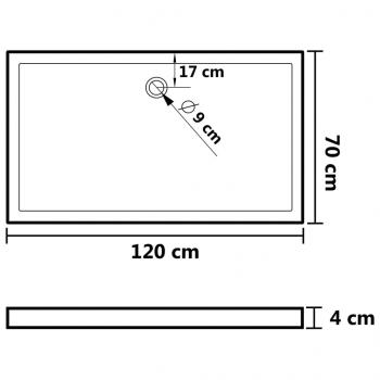 Duschtasse ABS Rechteckig Weiß 70x120 cm