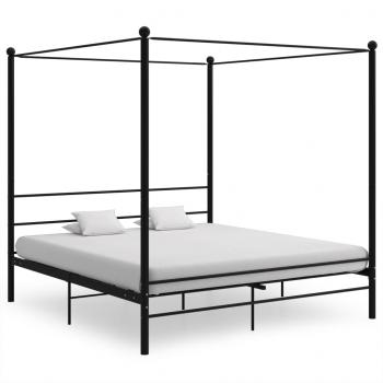 ARDEBO.de - Himmelbett Schwarz Metall 180x200 cm