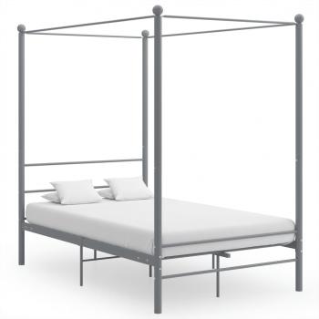 ARDEBO.de - Himmelbett Grau Metall 120x200 cm 