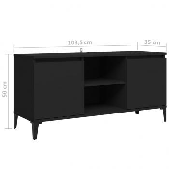 TV-Schrank mit Metallbeinen Schwarz 103,5x35x50 cm