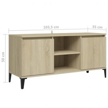 TV-Schrank mit Metallbeinen Sonoma-Eiche 103,5x35x50 cm