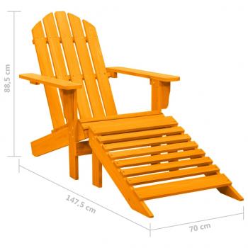 Adirondack-Gartenstuhl mit Fußteil Massivholz Tanne Orange