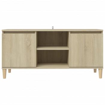 TV-Schrank mit Massivholz-Beinen Sonoma-Eiche 103,5x35x50 cm