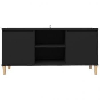 TV-Schrank mit Massivholz-Beinen Schwarz 103,5x35x50 cm