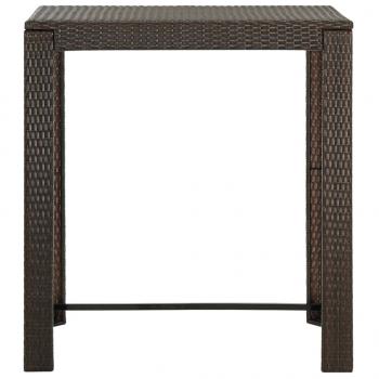 5-tlg. Garten-Bar-Set mit Armlehnen Poly Rattan Braun