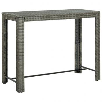 7-tlg. Garten-Bar-Set mit Armlehnen Poly Rattan Grau