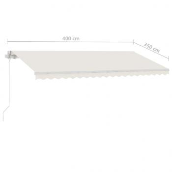 Markise Manuell Einziehbar mit LED 400x350 cm Creme  