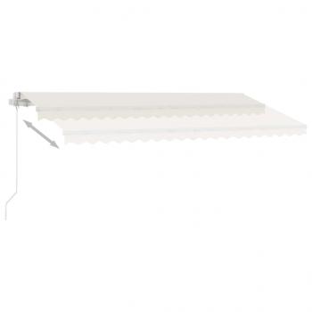 Markise Manuell Einziehbar mit LED 400x350 cm Creme  