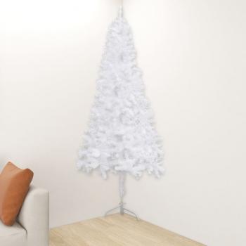 ARDEBO.de - Künstlicher Eck-Weihnachtsbaum Weiß 210 cm PVC 