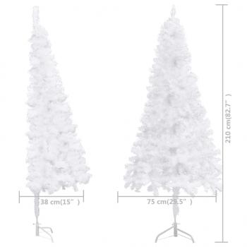 Künstlicher Eck-Weihnachtsbaum Weiß 210 cm PVC 