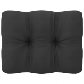 Gartensofa 2-Sitzer mit Kissen Schwarz Kiefer Massivholz