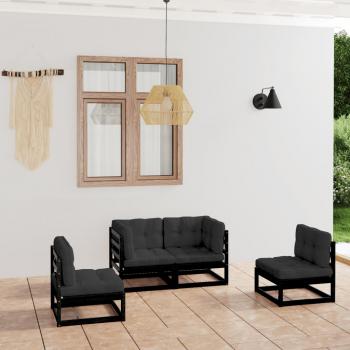 ARDEBO.de - 4-tlg. Garten-Lounge-Set mit Kissen Kiefer Massivholz