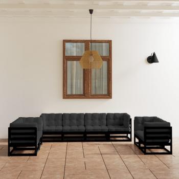 ARDEBO.de - 8-tlg. Garten-Lounge-Set mit Kissen Kiefer Massivholz