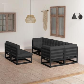 ARDEBO.de - 7-tlg. Garten-Lounge-Set mit Kissen Massivholz Kiefer