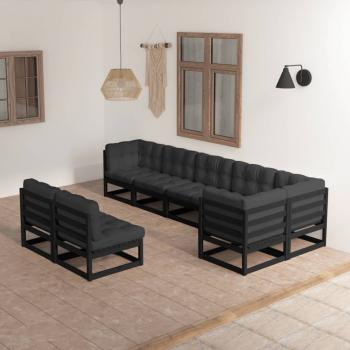 ARDEBO.de - 8-tlg. Garten-Lounge-Set mit Kissen Massivholz Kiefer