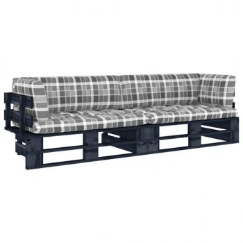 ARDEBO.de - 2-Sitzer-Palettensofa Schwarz Imprägniertes Kiefernholz