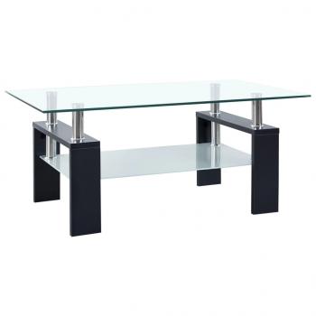 ARDEBO.de - Couchtisch Schwarz Transparent 95x55x40 cm Hartglas