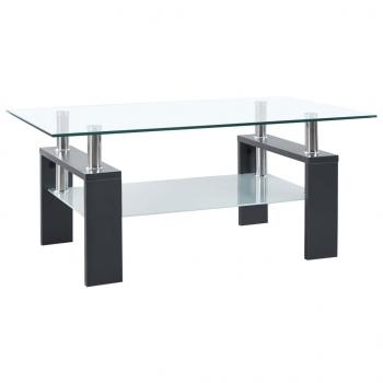 ARDEBO.de - Couchtisch Grau Transparent 95x55x40 cm Hartglas