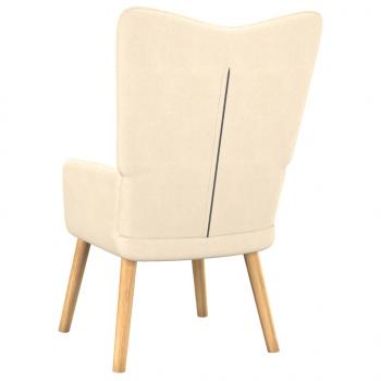 Relaxsessel mit Hocker Creme Stoff