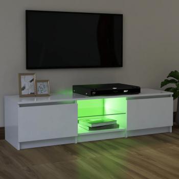 TV-Schrank mit LED-Leuchten Weiß 120x30x35,5 cm