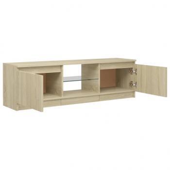 TV-Schrank mit LED-Leuchten Sonoma-Eiche 120x30x35,5 cm