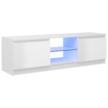 TV-Schrank mit LED-Leuchten Hochglanz-Weiß 120x30x35,5 cm