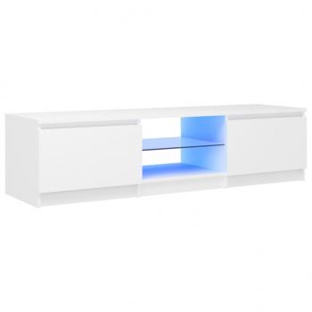 TV-Schrank mit LED-Leuchten Weiß 140x40x35,5 cm