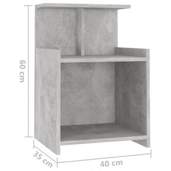 Nachttische 2 Stk. Betongrau 40x35x60 cm Holzwerkstoff