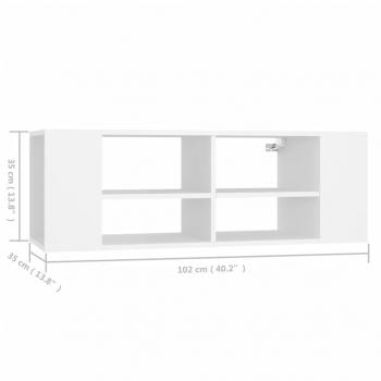 TV-Wandschrank Weiß 102x35x35 cm Holzwerkstoff