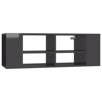 TV-Wandschrank Hochglanz-Grau 102x35x35 cm Holzwerkstoff