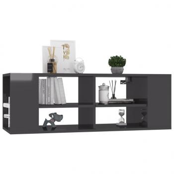 TV-Wandschrank Hochglanz-Grau 102x35x35 cm Holzwerkstoff