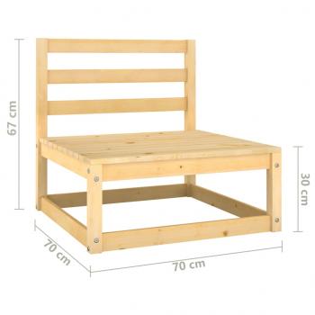 2-tlg. Garten-Lounge-Set mit Kissen Massivholz Kiefer