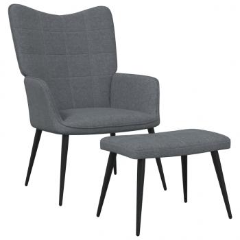 ARDEBO.de - Relaxsessel mit Hocker Dunkelgrau Stoff