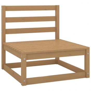 Garten-Mittelsofa mit Creme Kissen Massivholz Kiefer