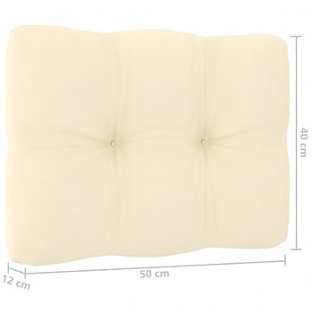 Garten-Mittelsofa mit Creme Kissen Massivholz Kiefer