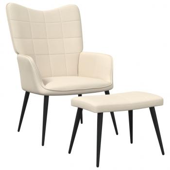 ARDEBO.de - Relaxsessel mit Hocker Creme Stoff 