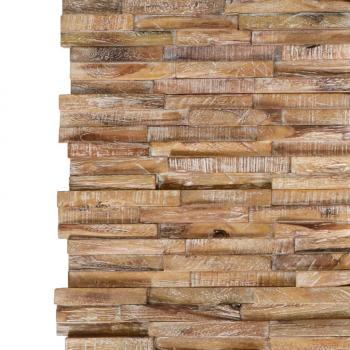 3D-Wandverkleidung 10 Stk. 1,01 m² Massivholz Teak