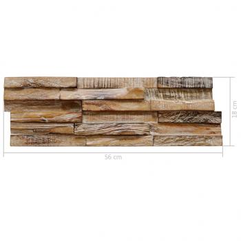 3D-Wandverkleidung 10 Stk. 1,01 m² Massivholz Teak