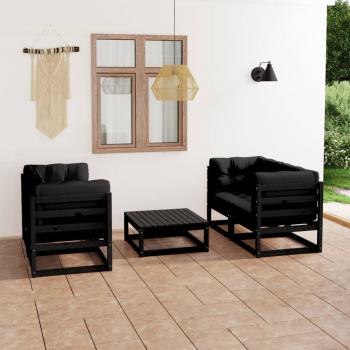 ARDEBO.de - 5-tlg. Garten-Lounge-Set mit Kissen Massivholz Kiefer