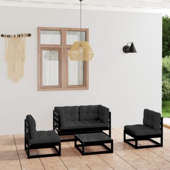 ARDEBO.de - 5-tlg. Garten-Lounge-Set mit Kissen Massivholz Kiefer