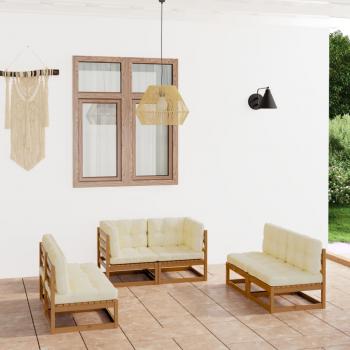 ARDEBO.de - 6-tlg. Garten-Lounge-Set mit Kissen Kiefer Massivholz